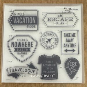 Close To My Heart Travelogue Clear Stamps - Black Travel Icons